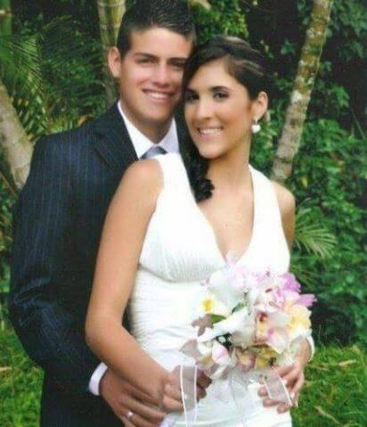 Samuel Rodriguez de Lima's parents, James Rodriguez and Daniela Ospina, on their wedding day.